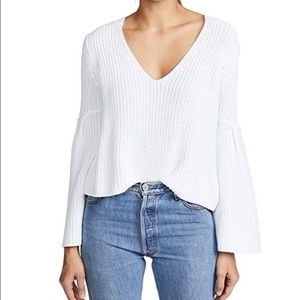 FREE PEOPLE white bell sleeve knit sweater XS